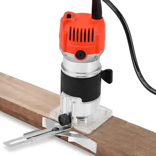 Oberfräse, 800W 220V Kantenfräse Einhandfräse Professional Holzfräse Handfräse mit Transparenter Basis 30000R/MIN 6.35 mm