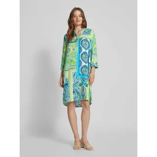Minikleid mit Allover-Print, Gruen, 38