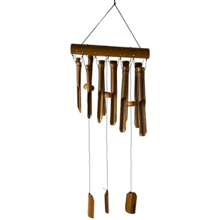 Bambus-Windspiel, Grösse:ca. 40 cm, Klangspiel für draußen, den Balkon und den Garten, hängend
