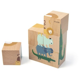 Trixie Baby Würfelpuzzle Holzpuzzle Würfel FSC© Stapelsteine Holzspielzeug, Puzzleteile