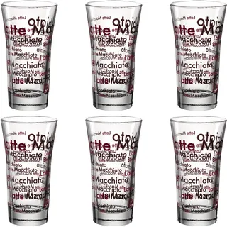 Montana: :Enjoy Latte Macchiato Becher, 6er Set, Kaffeebecher, Kaffeetasse, Kaffeeglas, Glasbecher, Glas, 190 ml, 065038
