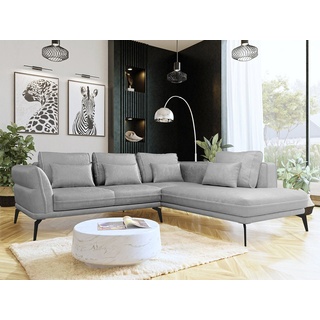 Mirjan24 Ecksofa Zurich, mit Schlaffunktion, Polsterecke Sofa, Couchgarnitur, Loft L-Form grau