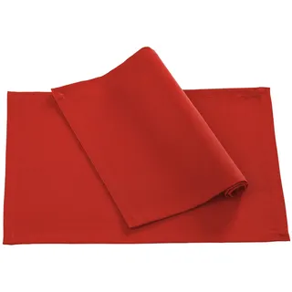 PICHLER Platzset Rips uni, gerippt Tischset 6er Set 50 x 35 cm COMO Rechteck kirsch, (Spar-Set, 6-St., 6 Platzdecken), Platzset Tischset Esszimmer Küche rot