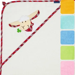 Morgenstern Kapuzenhandtuch Kinder Baby 100 x 100 cm Mädchen & Jungen 100% Baumwolle Frottee Oeko-TEX® Handtuch Badetuch Badehandtuch Sleepy Sheepy