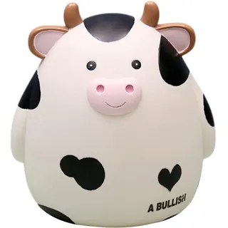 Kuh Spardose, Kawaiis Kuh Sparschwein für Kinder, Große Kapazität Münze Spardose Modern Sparbüchse Zimmer Dekoration für Jungens Mädchen, Geschenk zum Geburtstag Weihnachten