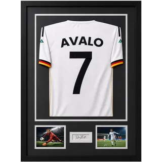 Avalo Trikotrahmen Aluminium Schwarz - Bilderrahmen für Trikot - 60x80 cm | Bilderrahmen Aluminium für Trikot & Kleidungsstücke mit Plexiglas, 25mm tiefer Objektrahmen