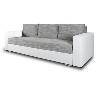 Sofnet - Schlafsofa Bird mit Bettkasten und Chromfüßen (D511 + Berlin 01) | Sofa mit Schlaffunktion, Klappsofa, Schlafcouch, Kunstleder, Strukturstoff, große Schlaffläche, modernes Design