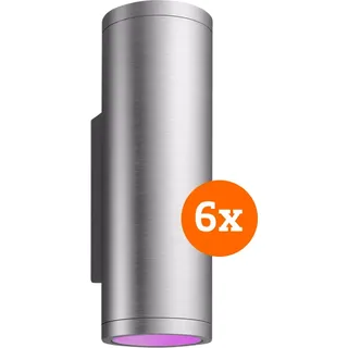 Philips Hue Appear Wandleuchte White & Color Edelstahl 6er-Pack