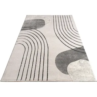 Paco Home Teppich Wohnzimmer Schlafzimmer Moderner Kurzflor, modernes Design, Regenbogen, Hoch-Tief Struktur, Scandi-Look