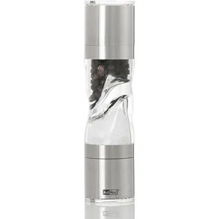 AdHoc DUOMILL PURE MINI Doppelmühle 15 cm Silber unbefüllt