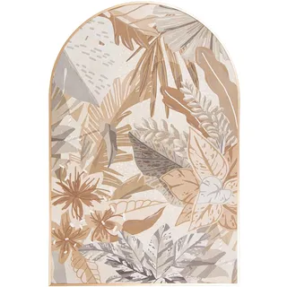 DRW Leinwandbild, Bogen, Naturholzrahmen, mit Blumen und Pflanzen in Brauntönen, 120,8 x 80,8 x 4 cm