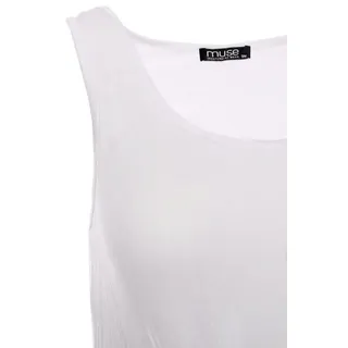 Muse Spitzentop Trägertop mit Spitzensaum 0518 weiß S/M
