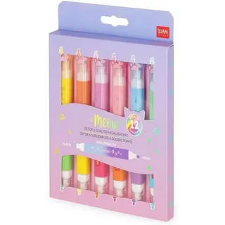 Legami Textmarker 6 St. Pastell/Neon Meow Kitty