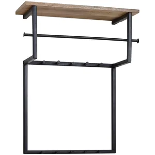 KADIMA DESIGN Wandgarderobe Mango Massivholz Schwarz