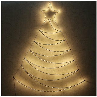 MARELIDA LED Baum LED Tannenbaum Metallbaum beleuchtet Wanddeko Weihnachten 1,5m Außen, LED Classic, ultra-warmweiß / bernstein (1800K bis 2100K) schwarz