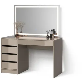livinity® Schminktisch Imola, Greige, 120 cm mit LED-Spiegel