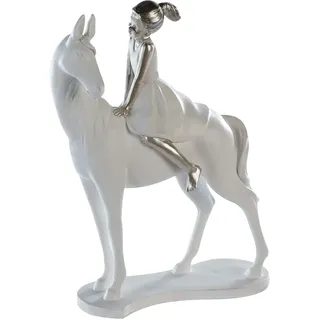 Casablanca modernes Design GILDE Skulptur Girl on Horse, in Weiß, - H. 25 cm - B. 20 cm | Gr.: onesize