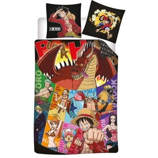 Bettwäsche Anime One Piece Ruffy Bettwäsche 2tlg Set, One Piece Anime, Mikrofaser, 2 teilig, Deckenbezug: 135-140x200 cm Kissenbezug: 63x63 cm bunt