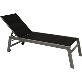 DEGAMO GIRONA Sonnenliege 204 x 64 x 43 cm Silber/Schwarz