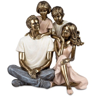 formano Figur Familie - Paar mit 2 Kindern - Handbemalt - Bunte Skulptur 15cm