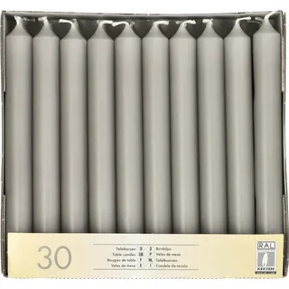 Papstar Tafelkerzen 30 St. Ø 2,1 cm 19,6 cm grau