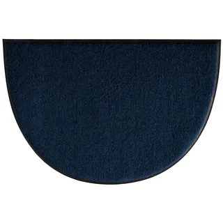 Erwin Müller Fußmatte halbrund Mainz, Schmutzfangmatte, Sauberlaufmatte uni dunkelblau Größe 60x85 halbrund - rutschfest, pflegeleicht, für Fußbodenheizung geeignet (weitere Farben, Größen)
