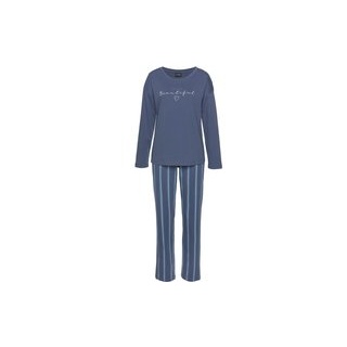VIVANCE DREAMS Damen Pyjama blau-gestreift Gr.44/46