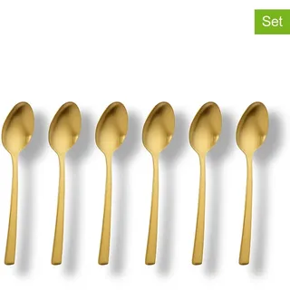 Echtwerk 6er-Set: Kaffeelöffel "Avelino" in Gold - (L)14 cm