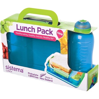 Sistema Lunch Snack Attack Duo und Twist 'N' Sip Flasche, 330 ml - farblich sortiert