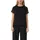 Luftige Chiffon-Bluse mit gesteppter Raffung schwarz L