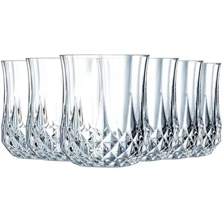 Cristal d'Arques Paris, Trinkgläser, Longchamp, 32 cl, 6er Set | Brillantes Kwarx-Glas, Wassergläser für Saft, Cola und Longdrinks, spülmaschinenfest, dauerhafter Glanz, stoßfest im Alltag