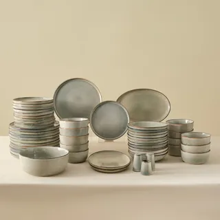 KARACA Earth Collection Geschirrset 55-tlg. grau