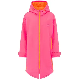 Kurzmantel ZWILLINGSHERZ "Oversize Windjacke ZH", Damen, Gr. L/XL, neonpink, Web, Obermaterial: 100% Polyester, kontrastfarbene Details, unifarben, oversize knielang, ohne Ausschnitt, gerader Abschluss krempelbar,mit verstellbarem Klettverschluss, Mäntel Kurzmantel, Kapuze, Reißverschluss, seitliche Taschen, leicht wattiert