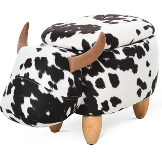 Homcom Tierhocker Polsterhocker 62 x 36 x 35 cm Schwarz/Weiß