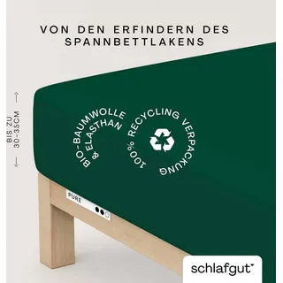 Baumwolle 90 x 190 - 100 x 220 cm green deep