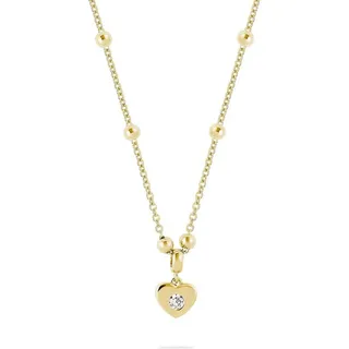 JETTE Silberkette JETTE Damen-Kette 925er Silber 1 Zirkonia Herz, ETERNAL gelb|goldfarben
