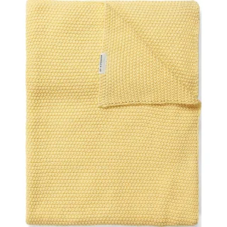 Nordic Knit Decke 130 x 170 cm gelb aus Bio-Baumwolle