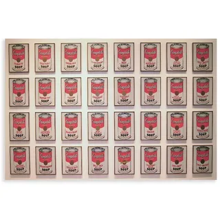 The World's Top 100 Paintings Campbell's Soup Cans von Andy Warhol Poster Wandkunst Leinwand Schlafzimmer Dekor Büro Zimmer Küche Dekor Geschenk Unframe 50,8 x 76,2 cm