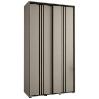 möbel kryspol Schwebetürenschrank Dakota 130 x 235,2 x 60 cm Schwarz