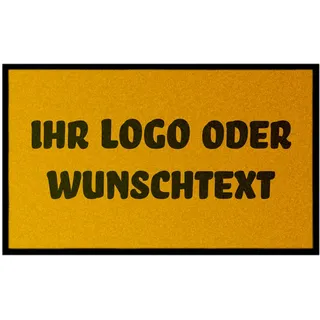 WohnDirect Fußmatte individuell Bedruckt mit Logo, 60 x 85 cm Gelb | Rutschfest, waschbar, Fertigung in 3 Werktagen