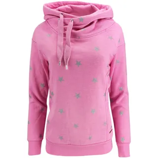 ONLY Damen Sweatshirt Pullover onlJALENE STAR HOOD Sterne Hoodie Kapuze (Pink ( Begonia Pink ), S) - S