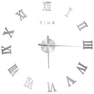 vidaXL 3D-Wanduhr 100,0 cm NA silber