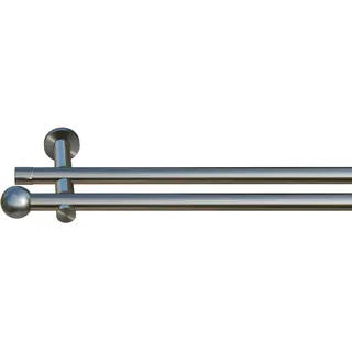 INDEKO Vorhangstange Colombes 2-läufig Ø 16 mm 270 cm Silber