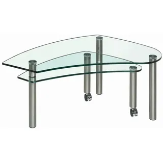vierhaus Vierhaus, 4246-300/99, Glas/Metall, ausdrehbar, rollbar, 115 x 62 x 39 + 45 cm, Klarglas/Edelstahlfarbig