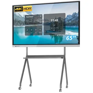 TouchWo 65 Zoll Touchscreen-Monitor Smart Board, 4K Interaktives Whiteboard, Touchscreen Android Bildschirm, Digital Signage Display für Büro, Klassenzimmer, Home-Office