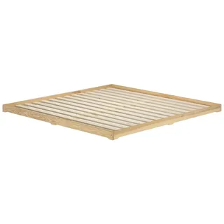 Erst-Holz Extra großes und niedriges Futonbett 200x200 Holzbett Esche lackiert V-60.47E-20 Rollrost inkl.
