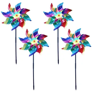 4 Stücke Windspirale Vogelabwehr Reflektierende Windspirale Taubenschreck 24cm Windräder Vogelabwehr, für Protect Garten Balkon Obstgarten