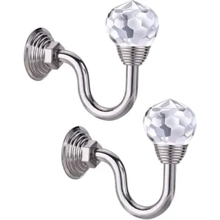 Stück Kristall-klassik-haken-raffhalter Auf Metallsockel, Quasten-gardinenzubehör, Aufhänger-dekoration, Silber
