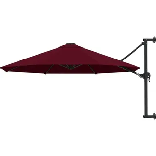 vidaXL Sonnenschirm Wandmontage mit Metallmast Wandschirm Ampelschirm Balkonschirm Gartenschirm Terrassenschirm Schirm 300cm Burgunderrot - 1