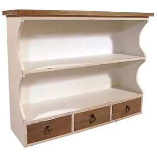 Landhaus Vintage Look Möbel weiß Regal Wandregal Schweberegal Möbel Aufbewahrung (Wandregal Provence 60cm)